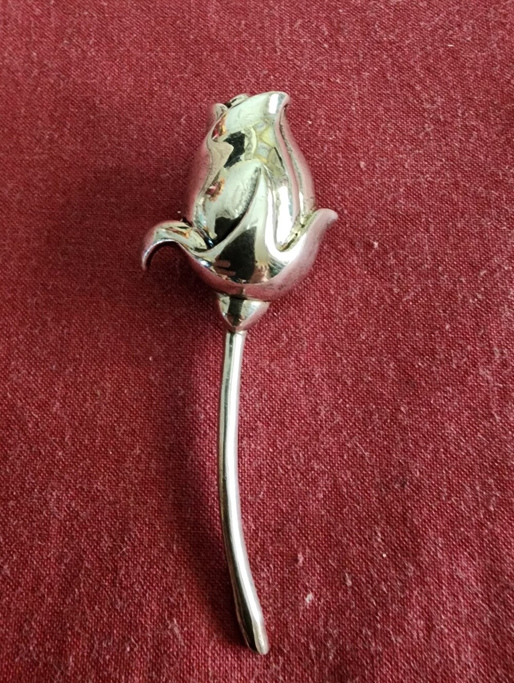 925 Sterling Silver Rose Brooch